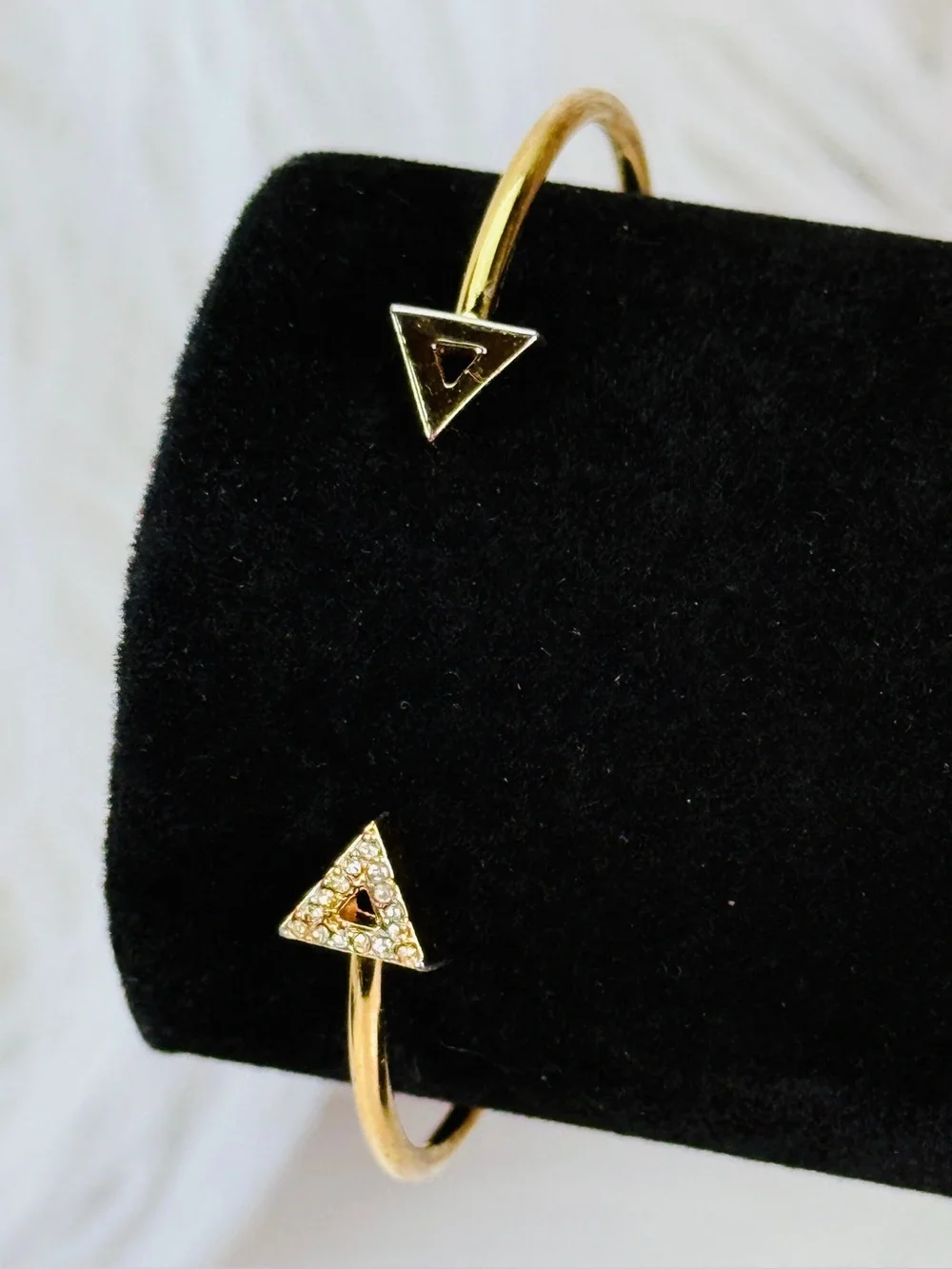 Goldtone minimalist Triangle Cuff Bracelet